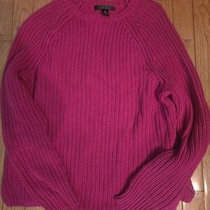 Lauren Ralph Lauren Women's Fuchsia Crew Neck Sweater